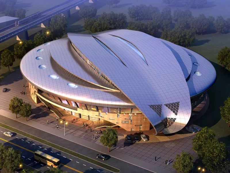 Preppab stadium ikole pẹlu irin be